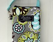 Padded Gadget Pouch- iPhone, iPhone 5, iPod Touch, Blackberry, Camera- Harvest Bloom