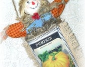 Hanging Scarecrow in Seed Packet Halloween Ornament Decoration