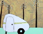 Willamette Heights - Camper Art - Original Painting 5x5
