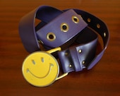 Happy Hippie Purple Vintage Smiley Face Belt