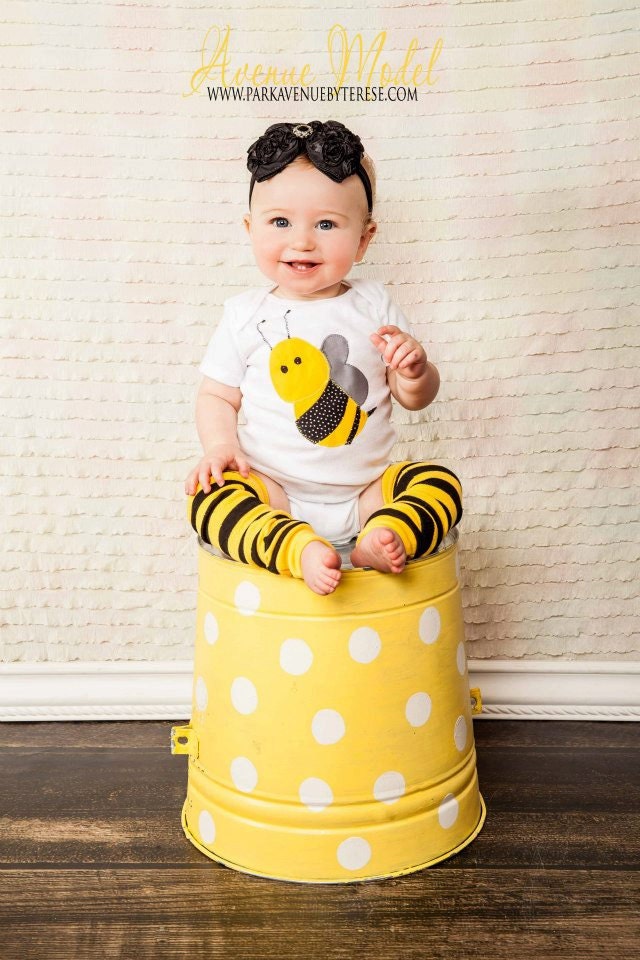 Bumble Bee One-Z Body Suit with matching Leg Warmers set -- 3-6 months