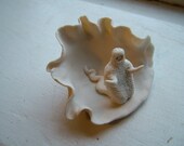 Highfire porcelain yeti root-creature on the halfshell mini art sculpture