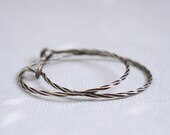 Grunge Twirl Hoops - oxidised sterling silver twisted hoop earrings