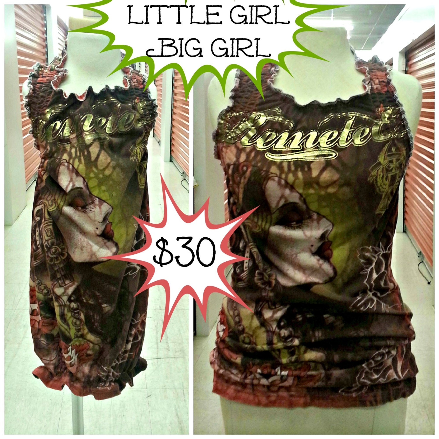 Girls or Womens  ButterCream Halter Fits up to Girls Size 6/7 as a dress and up to Womens XS as tunic
