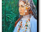 Berber Woman Portrait - Figure Canvas Print 16x20in