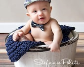 Prop Blanket navy knit newborn photography prop basket filler