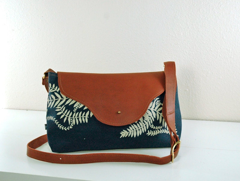 Nina Leather Flap Bag- New BitterRoot Print on Navy