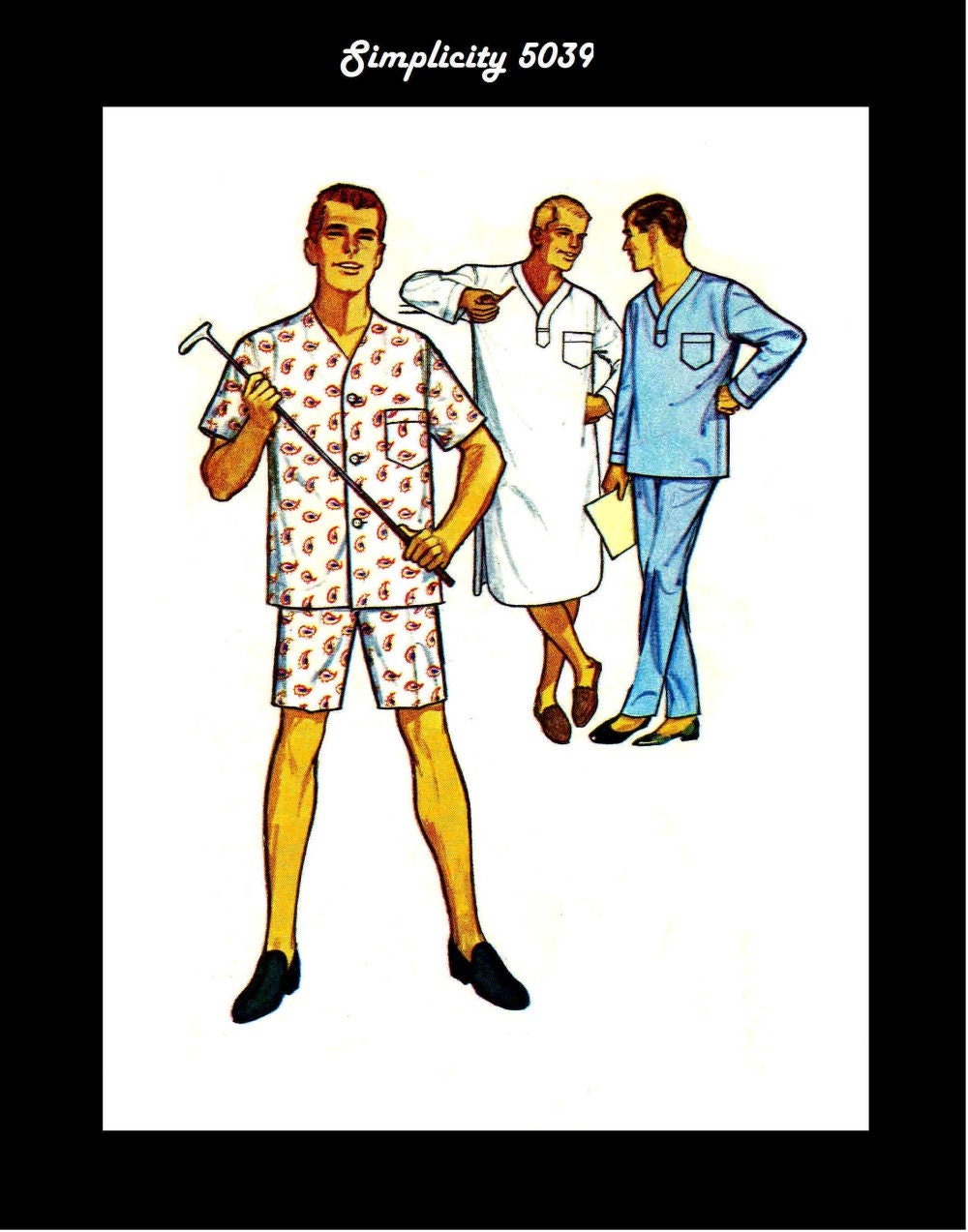 Mens Nightshirt PJs Robe pattern size XL by by aTranquilNook