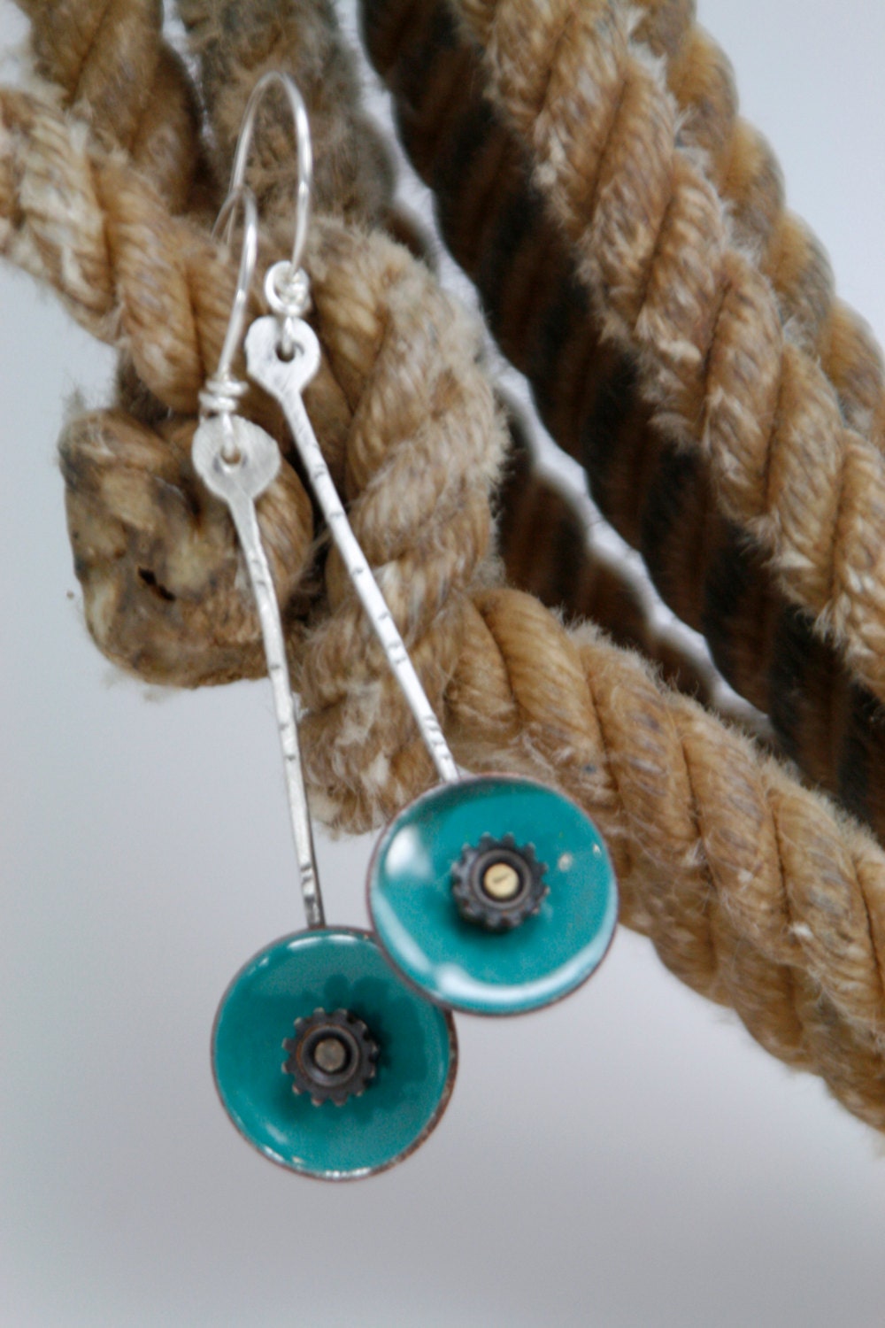 Swinging Teal Drop Earrings