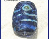 Lampwork Focal Bead, Silver Glass Murrini, Handmade SRA LETEAM Glassymom