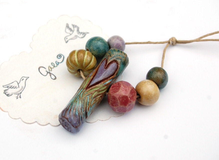 RESERVED for the magical jacksmomsjewels / Magic Tree / Rainbow Tone Ceramic Branch/Twig Bead Set