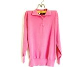 vintage cotton sweater / pink / LeRoy Knitwear Sample / sweater knit jumper M