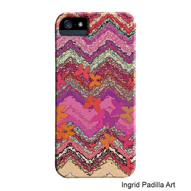 Butterflies iPhone 5 Case - Whimsical, Chevron, Colorful Artsy Funky Abstract Art iPhone cases by Ingrid