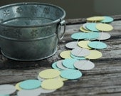 Mint Wedding Decorations . Mint Yellow & Gray Paper Garland . Spring Wedding Decorations / Bridal Shower / Baby Shower / Home Decor