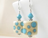 Sedona puddles Earrings Sterling silver and lampwork glass