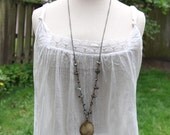 i am enough . a hand stamped soul mantra beaded locket necklace