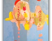 Pink Modern Art An Original Mixed Media Painting  "Bleak Reward"