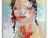 Modern Art an Original  Portrait Painting - Say Goodbye