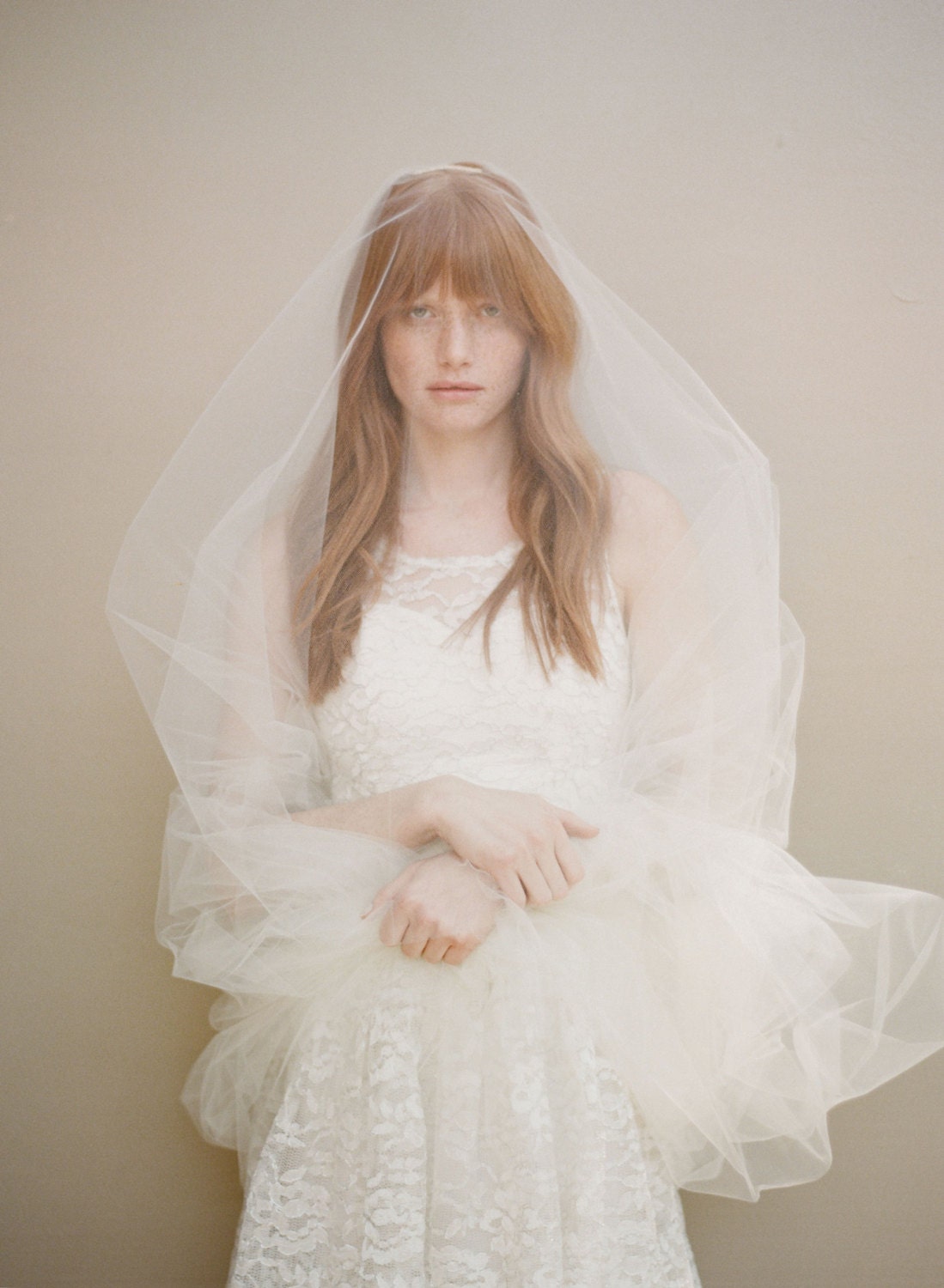 Cathedral length veil, wedding veil, tulle bridal veil - Simple Cathedral length veil - Style 357 - Made to Order