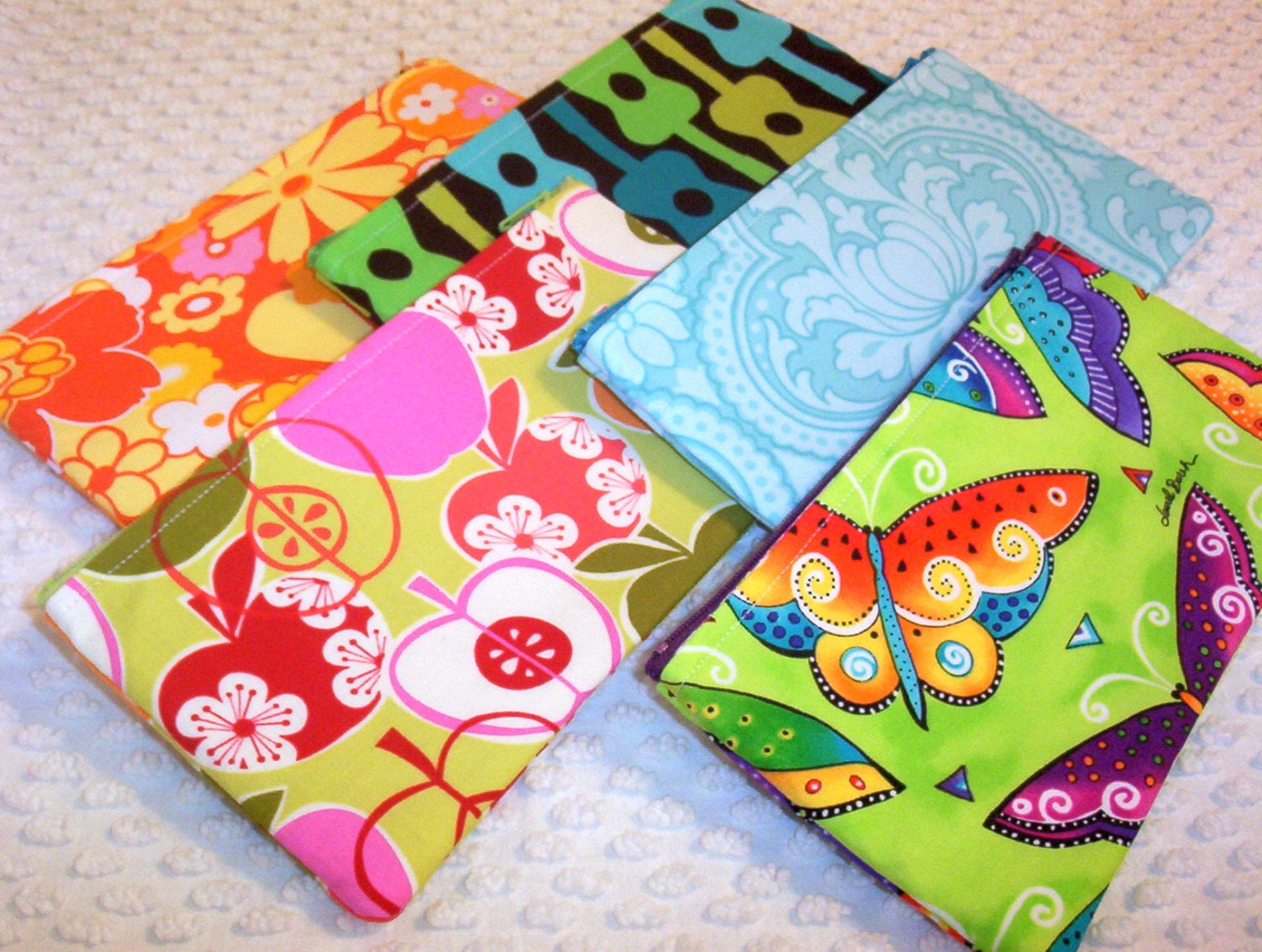 Slim Cosmetic Pouches Zipper Pouch Lot Bulk Pricing Cosmetic Pouch Pencil Bag Accessory Pouch Colorful Pouch Lot Bridal Party Gift Set