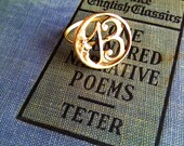 Number Thirteen 13 Brass Crescent Moon Ring Art Nouveau, Tattoo, Steampunk New Year 2013 Good Luck