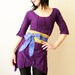 Sun and Sea - heartfink Handmade Hand Printed Womens Artistic Obi Style Wrap Belt