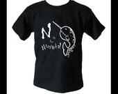 N is for Narwhal Black kids T-shirt by Rocky The Zombie