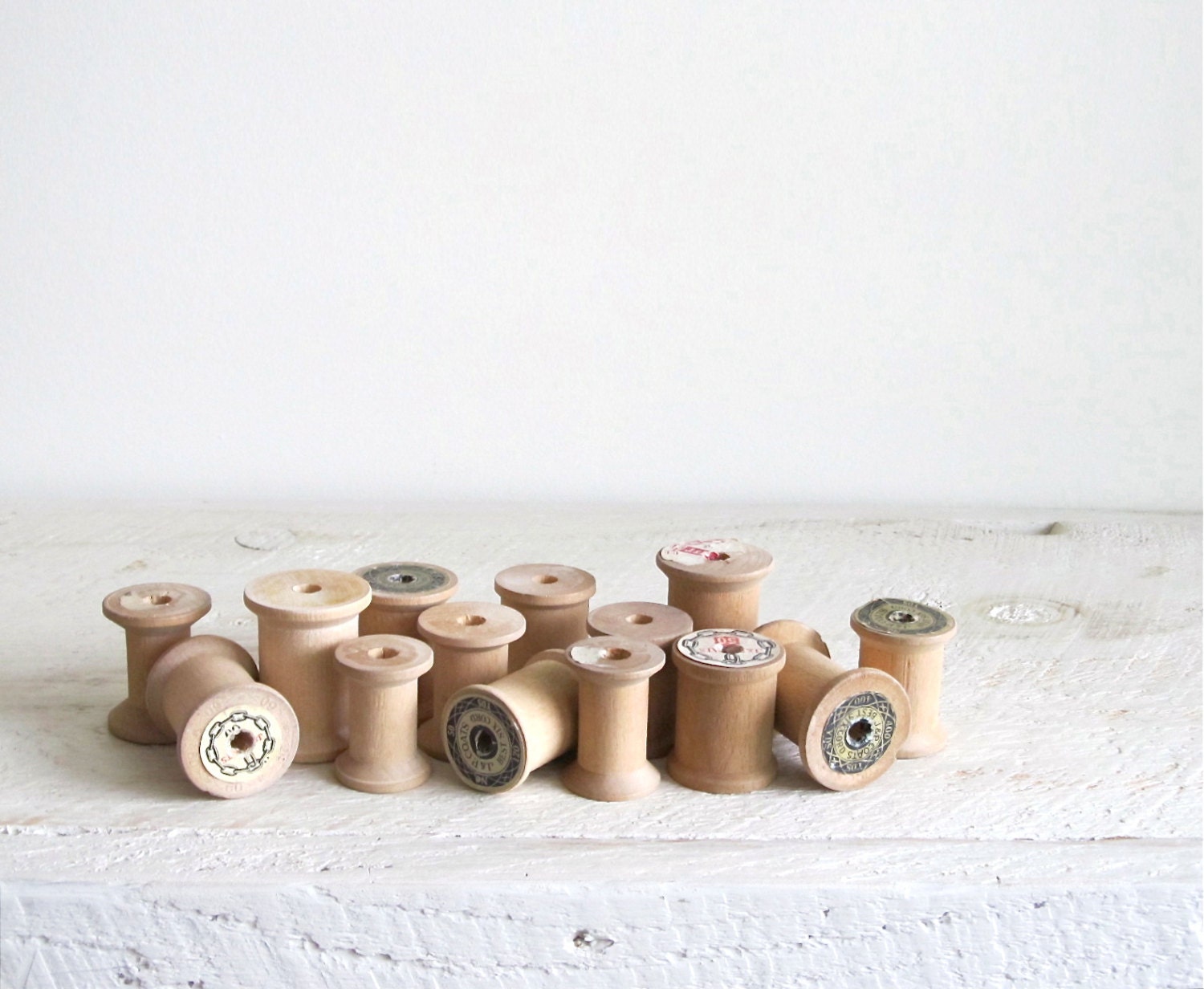 Vintage Thread-Free Wood Spools - 14 ct