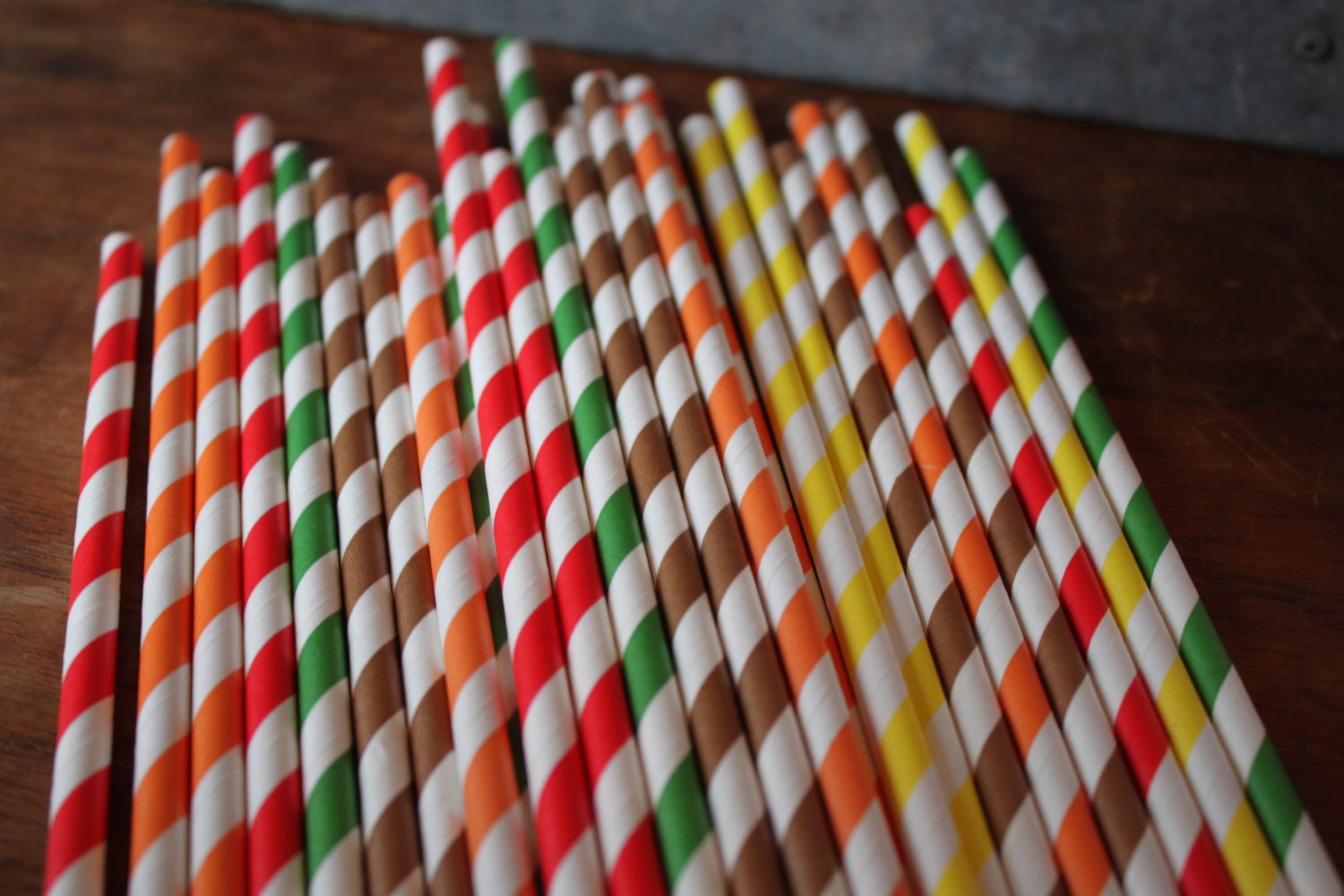 Camp -- Camping -- camp fire theme Party Straws -- set of 20, orange, yellow, red, brown, green Il_170x135