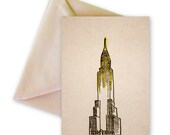 CRYSLER BUILDING - New York City - letterpress notes, boxed set of 6.