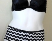 Black and White Chevron Panties L XL