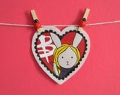 Hand painted patch - Wearable art (Bunny TheVampire Slayer)