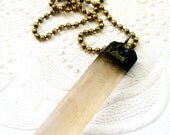 Clear Quartz Crystal Necklace, Zen Crystal Necklace, Soldered Crystal Pendant, Crystal Necklace, Crystal Quartz Pendulum, Angel Crystal