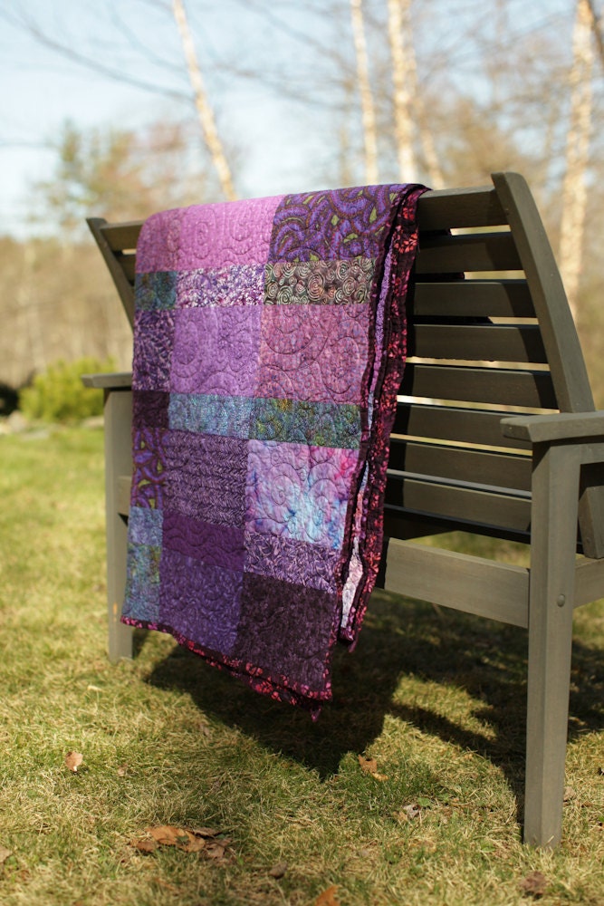 Quilt - throw size - amethyst crown - ready to ship