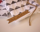 Triangle Hand Printed Kitchen Towel Set of 2 - Geometric - Flour Sack