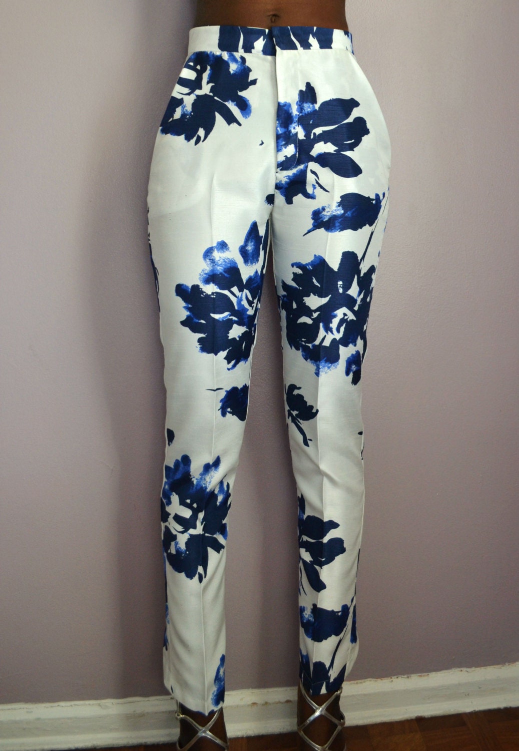 High Waisted Floral Print Pants