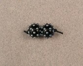 EVOLVING - Black Bling Pair - Lampwork Glass Beads by Shani Barrett SRA