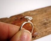 Faceted silver diamond - eco friendly engagement ring - artisan metalsmith - alternative engagement ring -Original Modern Rock Ring