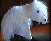 Finger Puppet Arabian Horse White Felt