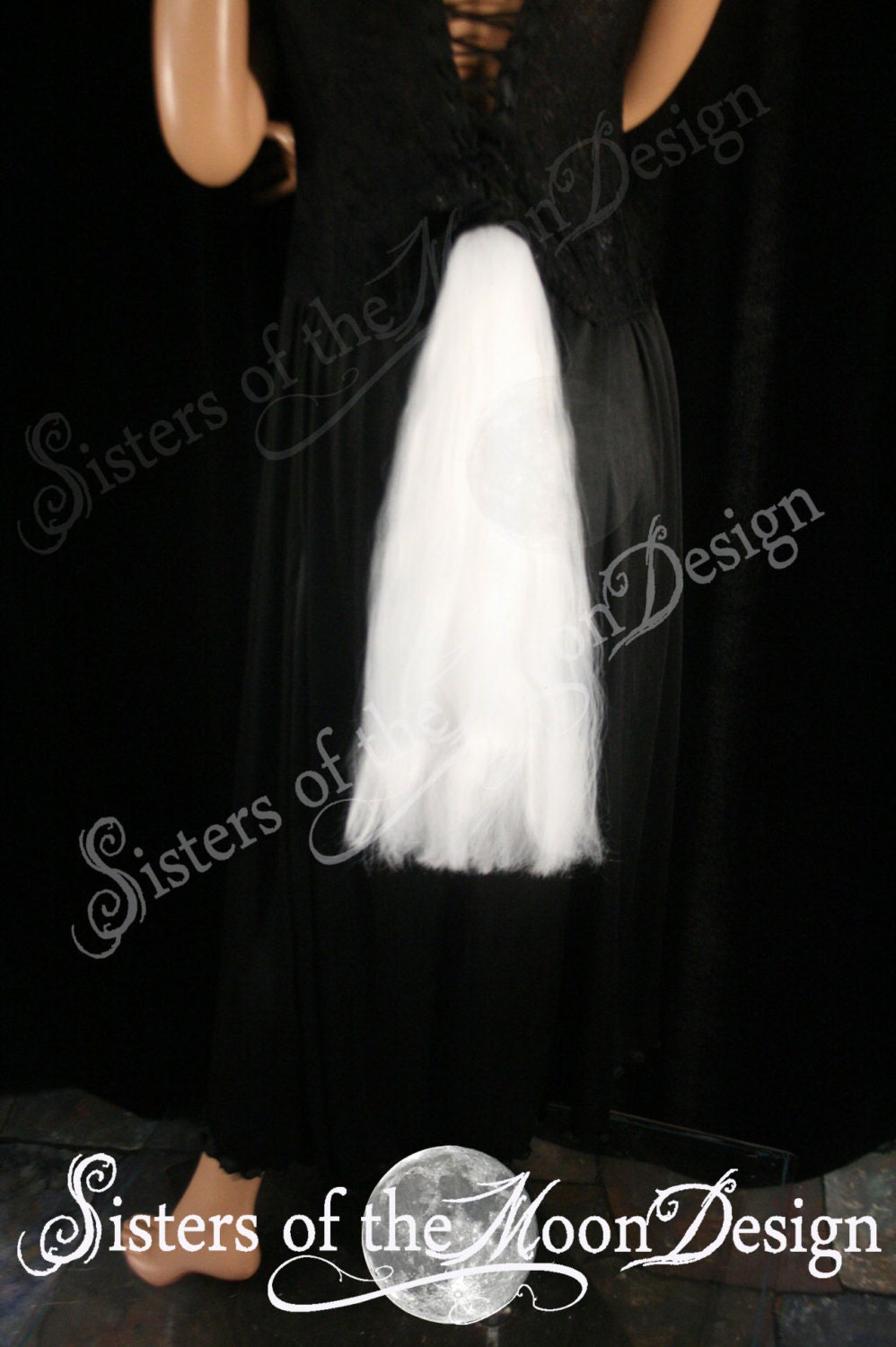 My Little Pony tail white hair fall tie on bustle style Jangles cosplay costume halloween -- Ready to Ship -- Sisters of the Moon