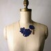 lace necklace - HORTENSIA - cobalt- spring statement necklace - floral