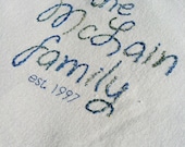 personalized family name sign HANDEMBROIDERED custom embroidery last name sign with wedding date UNFINISHED Il_170x135