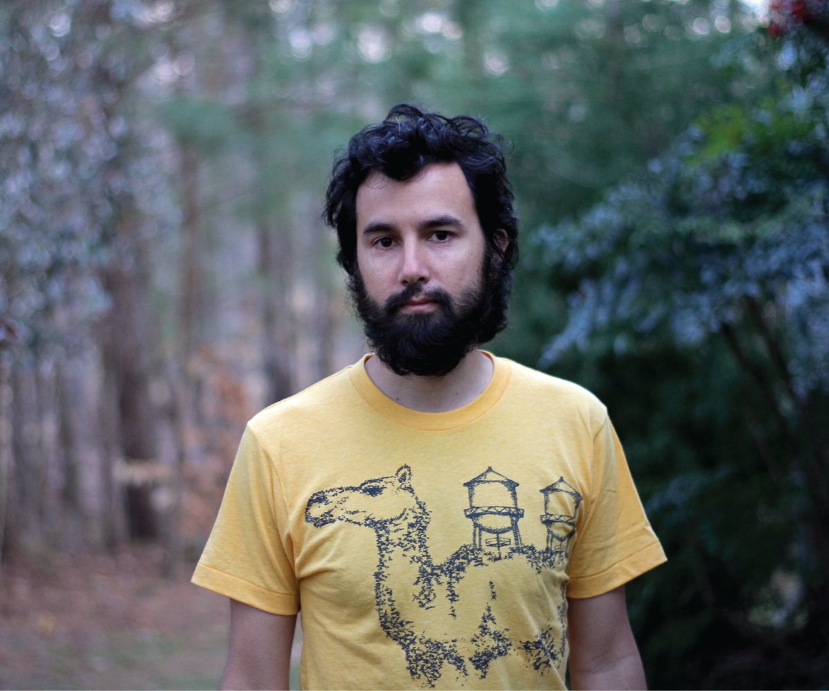 Men t shirt - spring fashion - S-XL - industrial camel graphic on American Apparel heather gold t shirt - THE DESERTER