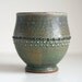 Stoneware Cup, Green Hues, Spotted Detailing, 10 Ounces