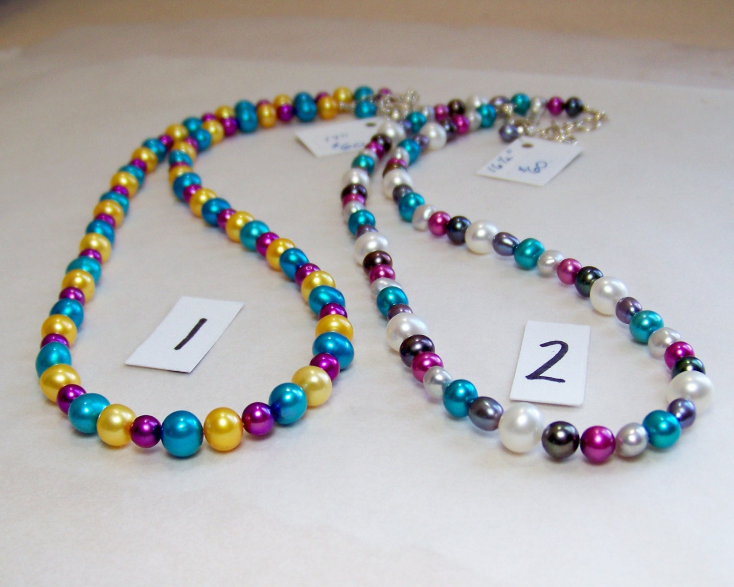 Freshwater pearl and sterling silver necklace