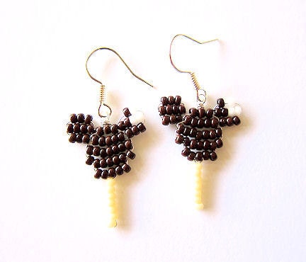 Mickey's Premium Ice Cream Bar Beaded Earrings Mickey Ice Cream
