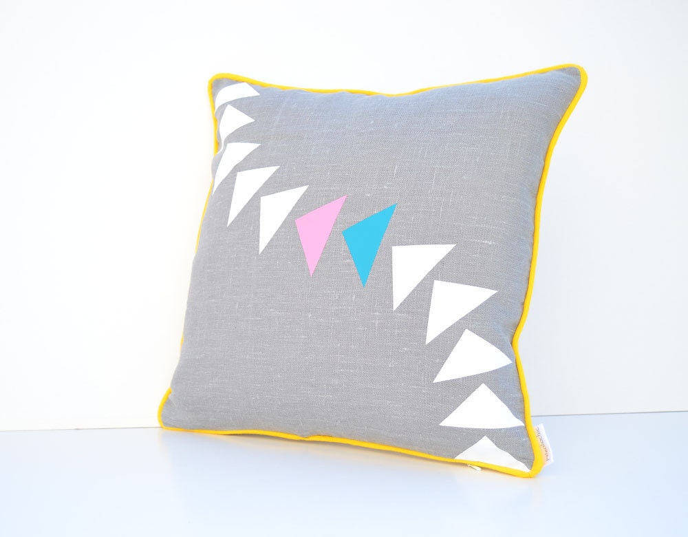 Linen pillow cover inspired by kites
