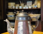 Americana Vintage Tin Coffee Pot Handpainted