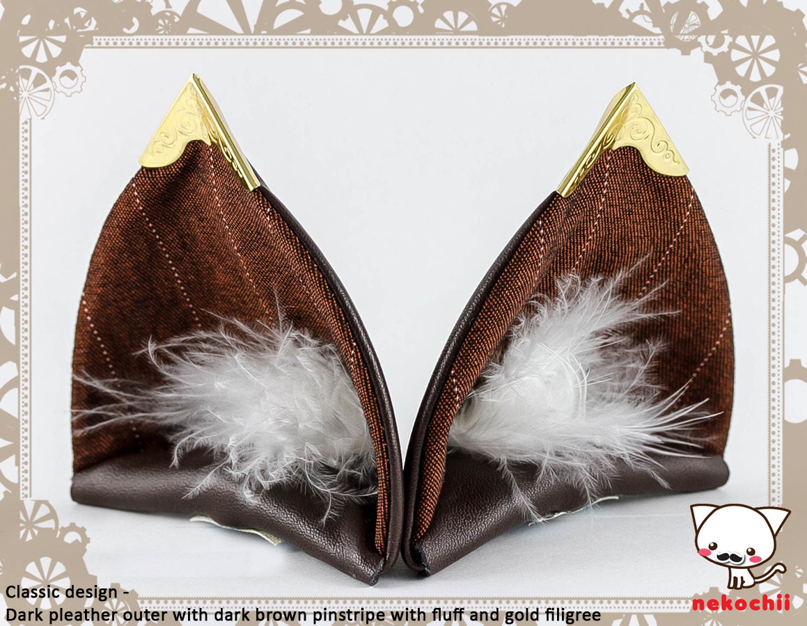Steampunk cat ears ( Nekomimi ) customizable steampunk  cosplay nekochii ears