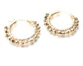 TenThings. PYRITE. gold hoop earrings.